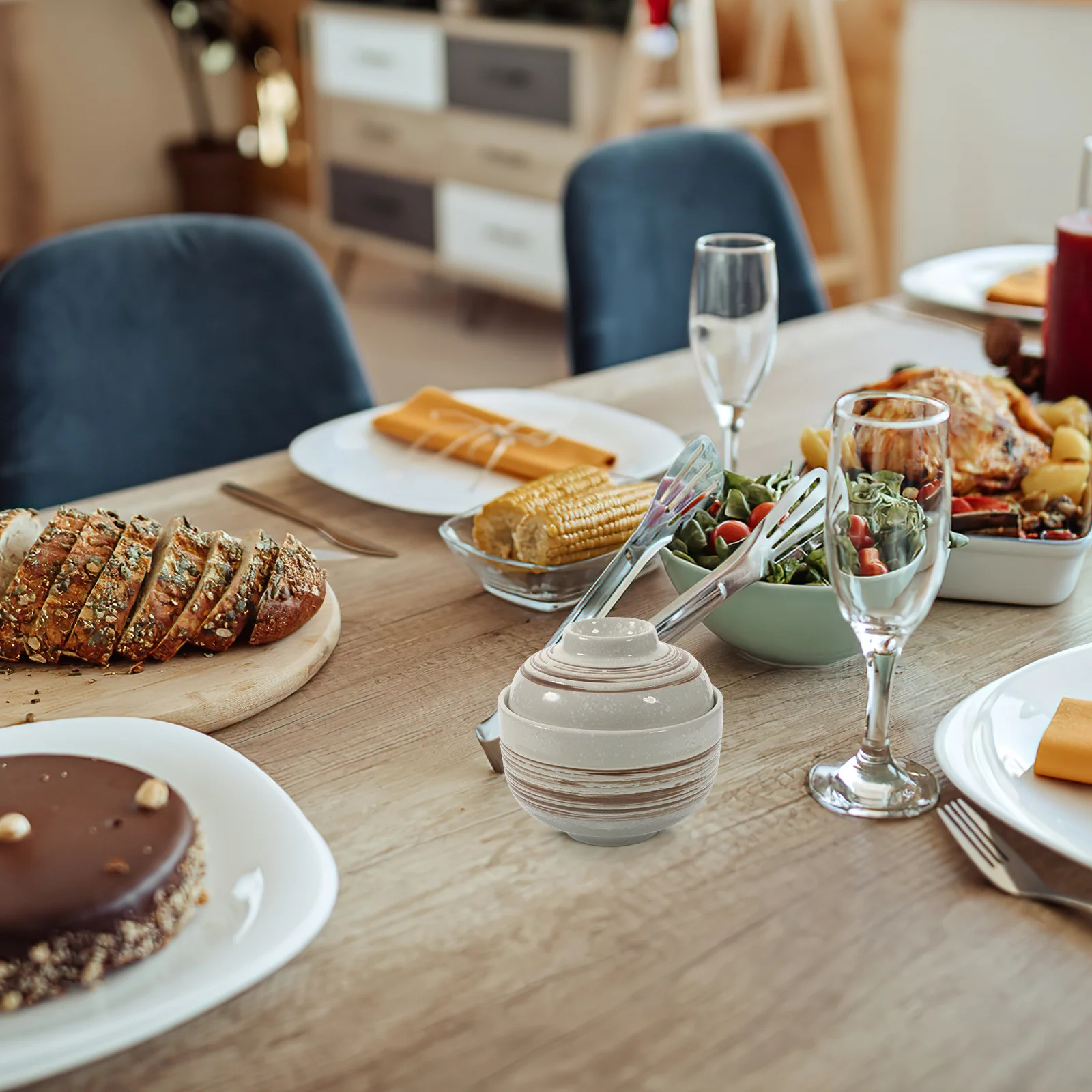 

Japanese Style Ceramic Soup Bowl with Lid Multifunctional Kitchen Household Serving Bowl for Ramen Stew Noodles