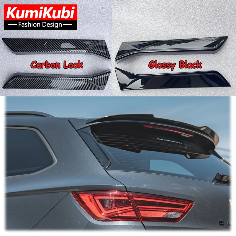 

1 Pair Black Carbon Look Rear Window Side Spoiler Wing For Seat Leon 5F FR MK3 MK3.5 2012-2021 Car Styling Auto Canards Splitter