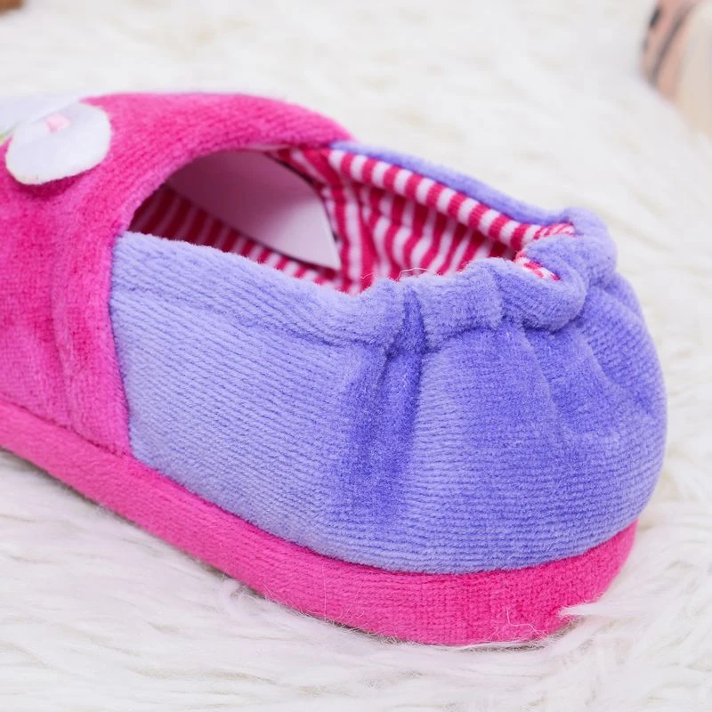 Fashion Toddler Girls Slippers for Winter Baby Loafers Plush Warm Cartoon Bunny Rubber Sole Children Home Shoes House Footwear