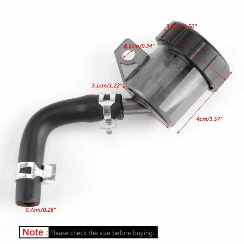 Motorcycle Rear Brake Master Cylinder Clutch Petrol Oil Fuel Tank Master Pump Split Oil Pot Small Oil Cup Black For Most Models
