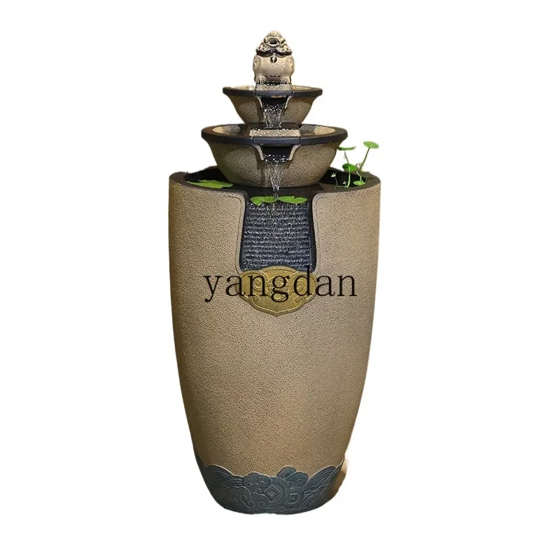 

YD Chinese-style flowing water ornament Balcony circulating water fountain Floor-to-ceiling living room entrance Lucky