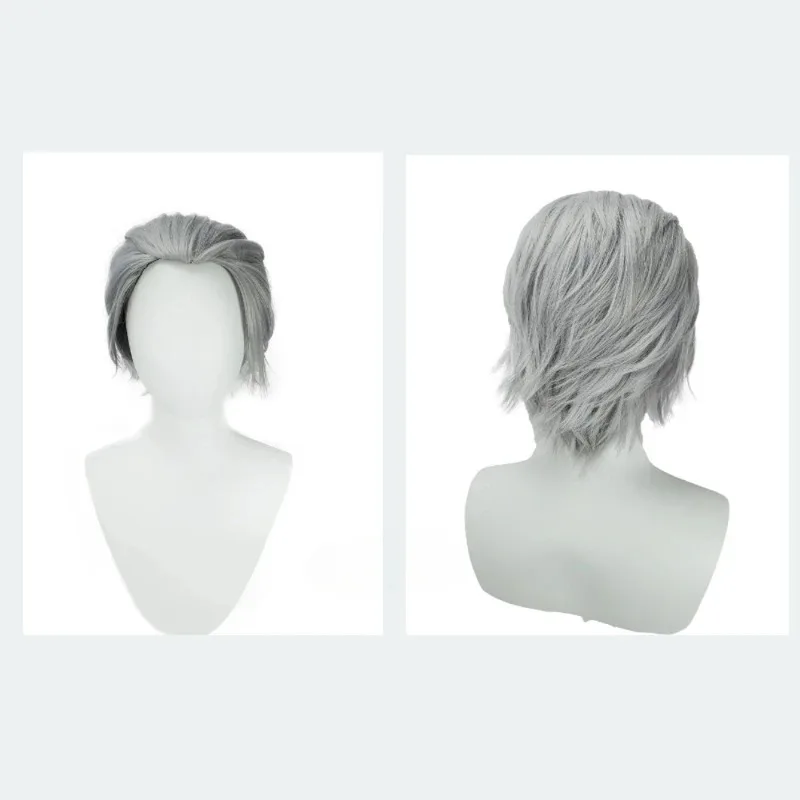 DMC5 ヴェルギル コスプレウィッグ シルバー ショート スパイキーヘア jk;6