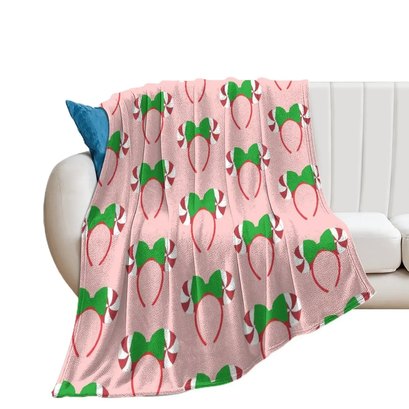 

christmas peppermint ears Throw Blanket Sofa Quilt Hair blankets and throws Weighted Blankets