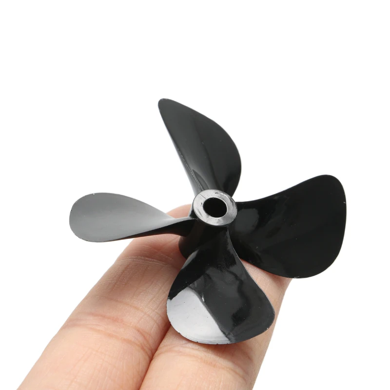 1Pair 4-Blade Paddle Immersion Propeller CW CCW Props with Shaft Hole Diameter 4mm 5mm for RC Ship Fishing Tug Boat DIY Parts