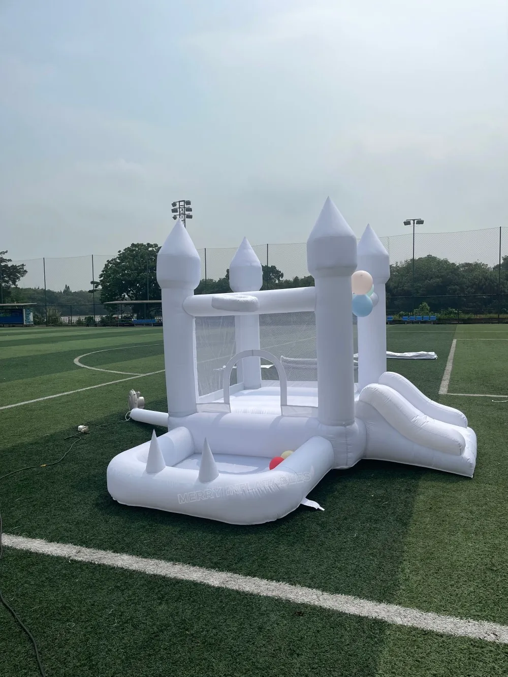Mini Toddler White Bounce House with ball pit jumping castle for kids ball pit white kids jumper air bouncer