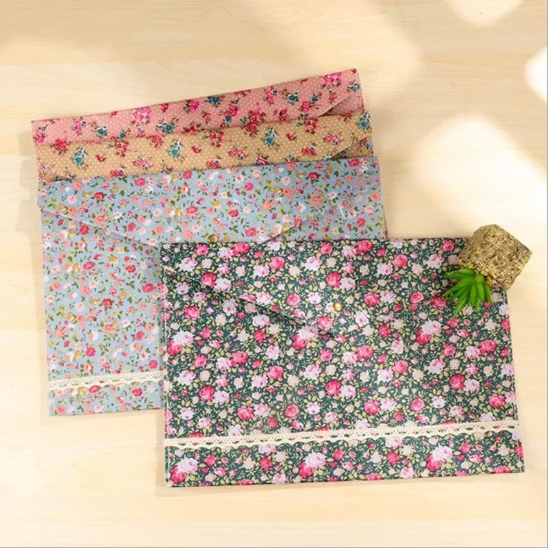 1pcs Large size cloth floral paper bag kawaii pencil pouch cute stationary supplies