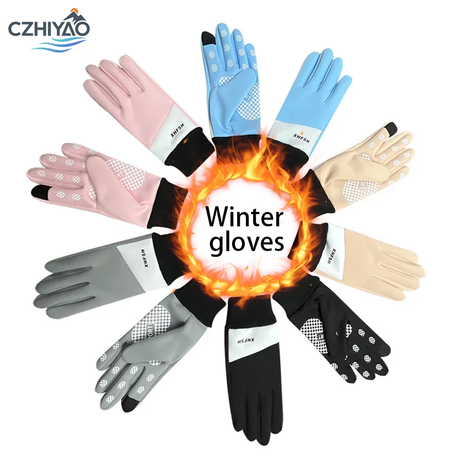 CZHIYAO Winter Cycling Gloves Touch Screen Warmth Sport Anti Slip For Outdoor Cycling Skiing Running Winter Working Cold Weather