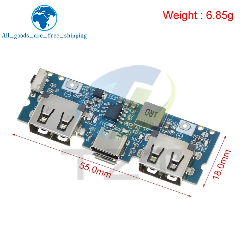 1/3PCS Micro/Type-C USB 5V 2.4A Dual USB 18650 Boost Battery Charger Board Mobile Power Bank Accessories For Phone DIY image 3