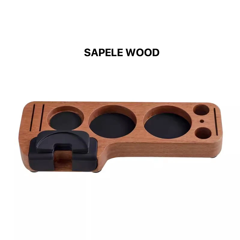 MHW-3BOMBER Kaffee-Tamper-Matte, Station, Ständer, Siebträgerhalter, Stützgestell, Walnussholz, für 51 mm, 54 mm, 58 mm, Espresso-Zubehör, Barista 7