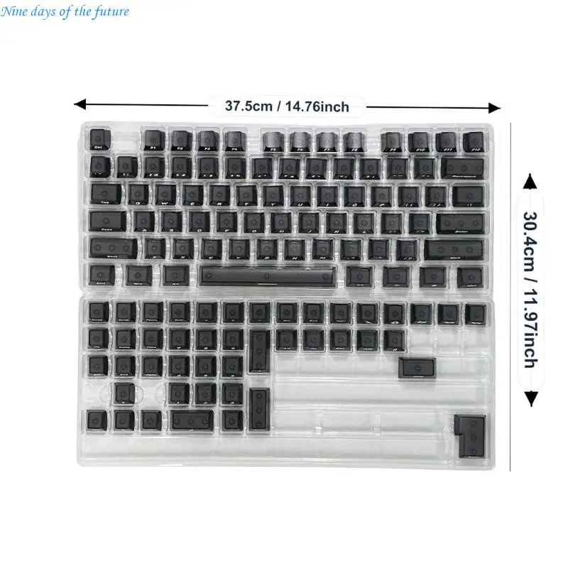Light-Passing Keyboard Keycap Set with Side-Printed Characters, 119 Keycaps for Mechanical and Magnetic-Actuation Boards E65A