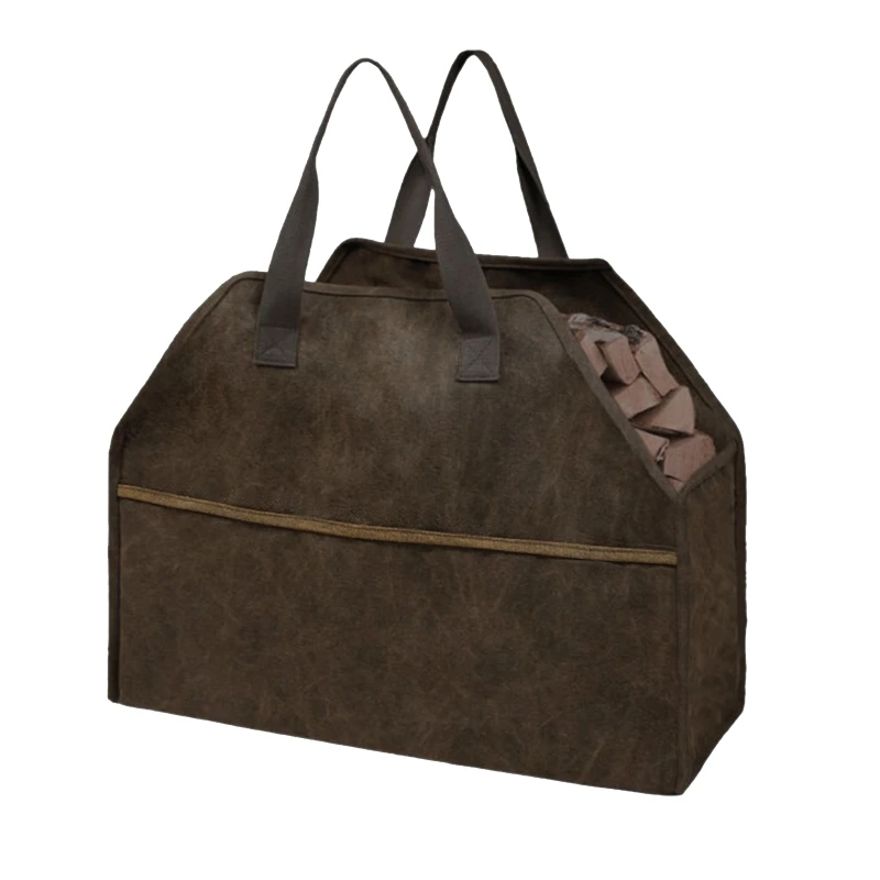 Log Storage Holder for Carrier Canvas Firewood Bag Durable Tote Outdoor Portable Fireplace Stove 203C