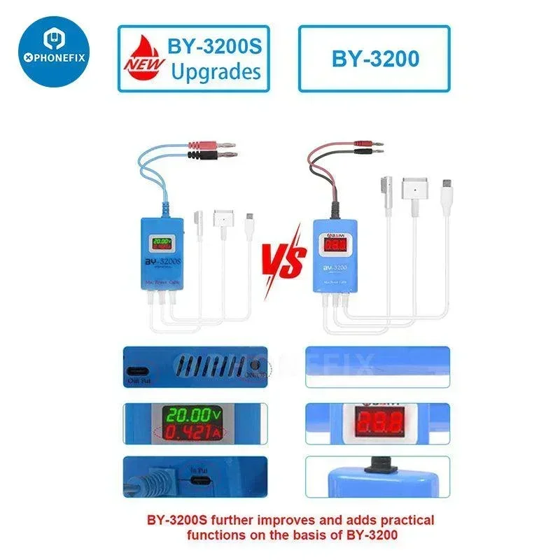 BY 3200S Power Boot Cable For MacBook Fast Charge Turn On Charger Line Type-C T/ L-Style Connector Mac Power Charging Flex