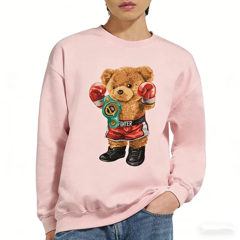 Felpe invernali con animali da boxe Orso campione del mondo Orso alla moda MMA Boxer Abbigliamento da palestra Muay Thai Felpe con cappuccio abbinate a maniche lunghe