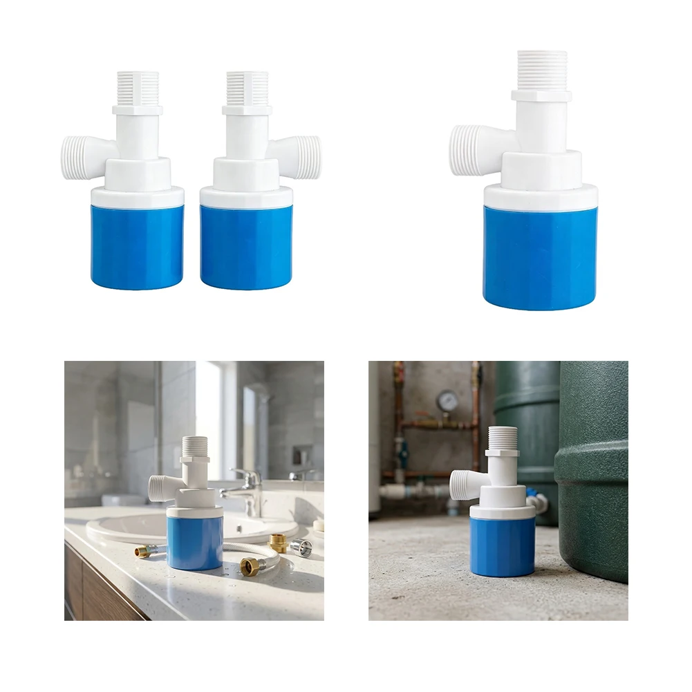 Compact Float Valve Set Automatic Water Level Control For Tank Aquarium Boiler Solar System Nylon Blue Plumbing Fixture