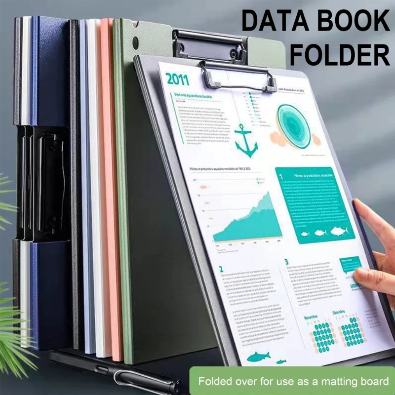 File Folder With Spring Action Clamp, Office Documents Folder Binders Clip, Clipboard Folder Document Binder For Office