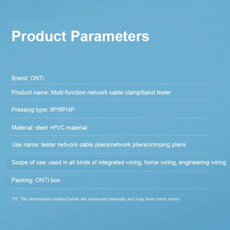 Профессиональный инструмент для зачистки проводов ONTi CAT6 с кристаллической головкой, обжимной инструмент с кабелем RJ45, тестер для 4P/6P/8P,