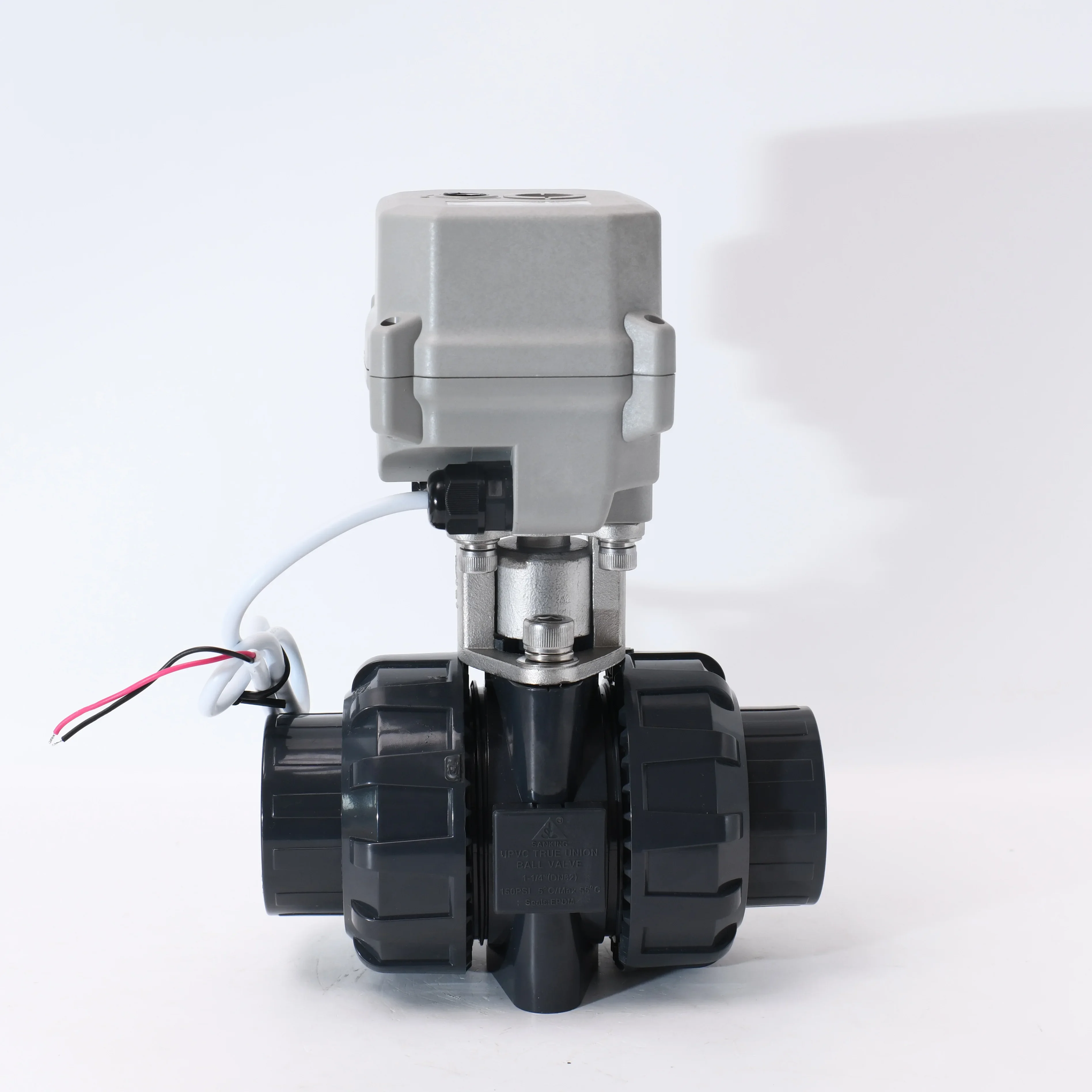 DC12V 24V  220V 2 way DN32 PVC Motorized Valve A150 motor actuator electric solenoid valve