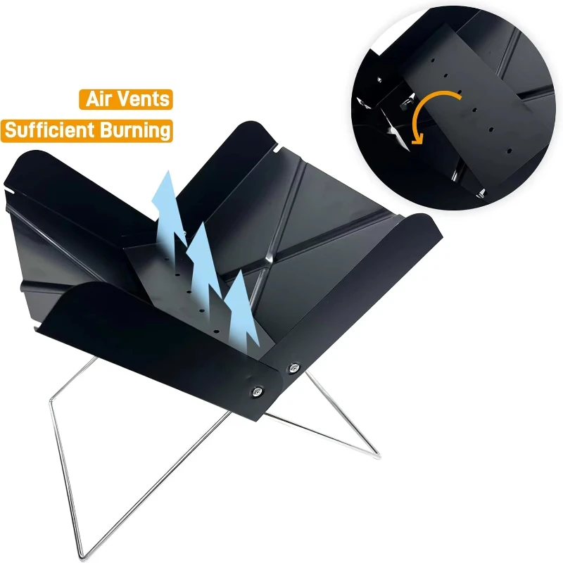 Parrilla De Barbacoa Portátil Para Exteriores، Parrilla De Carbón De Camping Plegable Ligera Y Parrilla De Carne Que Se Puede Le