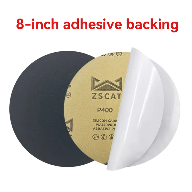 8inch Round Adhesive Sandpaper 200mm Metallographic Water Grinding Water-Resistant Sandpaper Polishing Double-Sided Adhesive Sand Disc 3000 Mesh