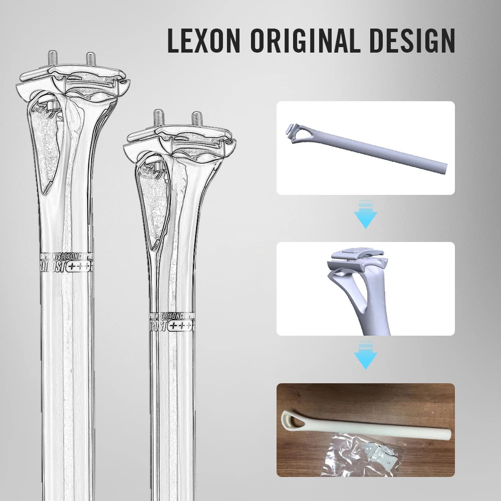 Lexon Carbon Seatpost 27.2/31.6MM Bike  MTB Road Gravel 400MM 5mm offset seat Tube Mountain Cycling FOR Bicycle Accessories