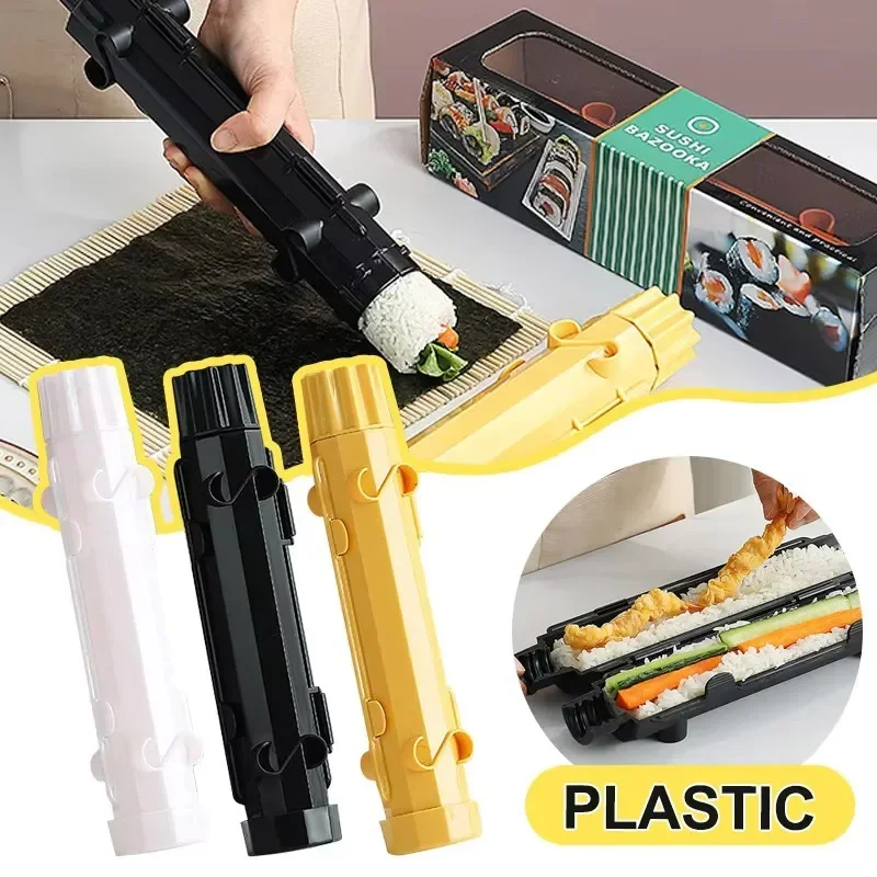 2025 gestreifte Sushi-Form zum Selbermachen, schnelles Sushi-Herstellungswerkzeug-Set, Gemüse, Fleisch, Rollen, Zuhause, Küche, Sushi, Raketenwerfer, Trommel-Reisform