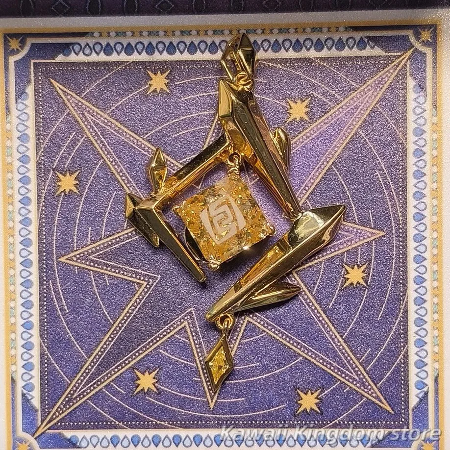 

Genshin Impact Zhongli Geoculus Iwakami Eye Pendant Silver Plating Gold Inlaid Gem Anime Cosplay Halloween Mascot Fans Gift