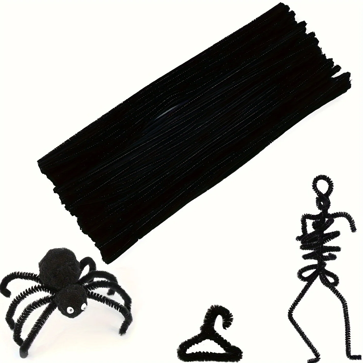 100 Pcs Black Pipe Cleaners,Pipe Cleaners for Crafts,Pipe Cleaner Crafts,Chenille Stems for Craft Kids DIY Arts&Crafts Supplies