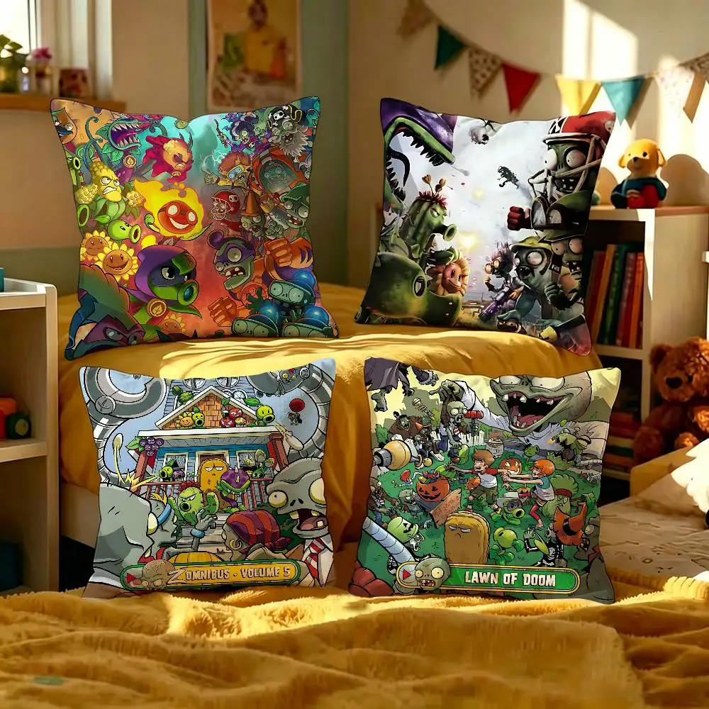 Game P-Plants Vs Z-Zombies Personalized Pillow Cover Kids Bedroom Wild Party Decor Pillowcase Kid Birthday Shower Gift