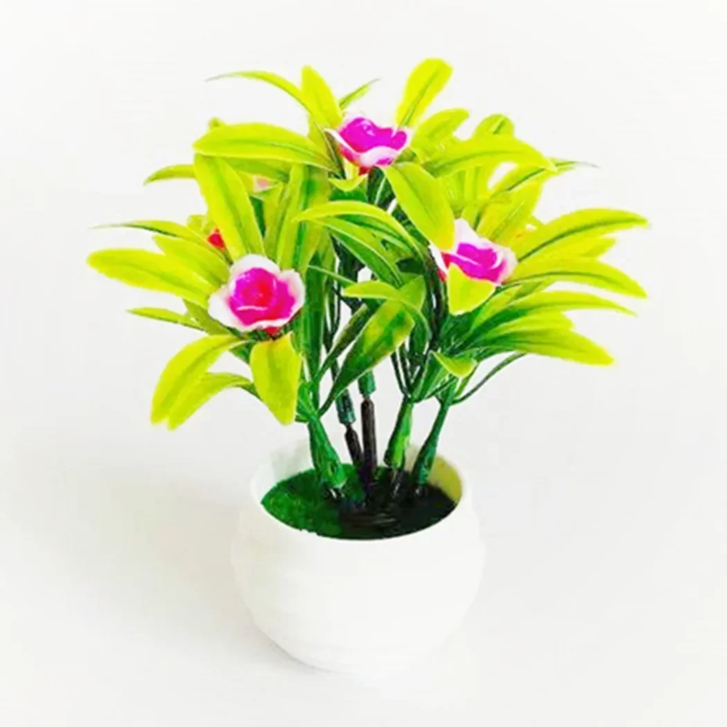 Outdoor Decor Artificial Flower Garden Plants Plastic Material Vibrant and Lovely Great for Shops Parties 15cm Height (Pink)