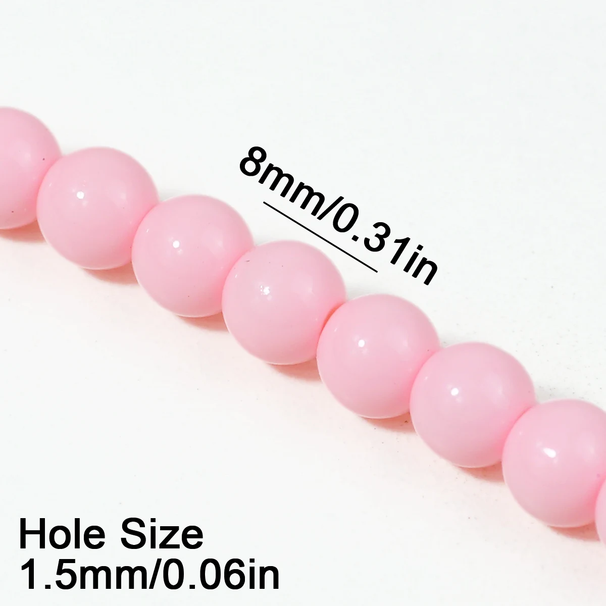 50-150Pcs 8mm Round Pink High Quality Glass Loose Beads for Making DIY Bracelets Necklaces Keychains Various Jewelry Accessories