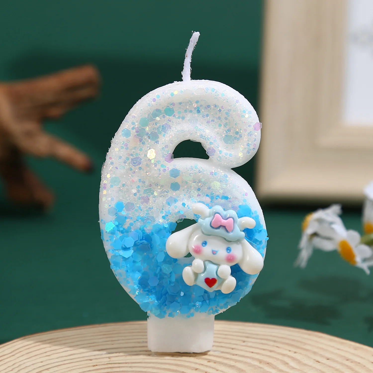 

Топпер для торта Sanrio Cinnamoroll, тематическая свеча на день рождения, 3D-свеча с цифрой 0-9, украшение для детского торта на день рождения, подарки для малышей на Baby Shower