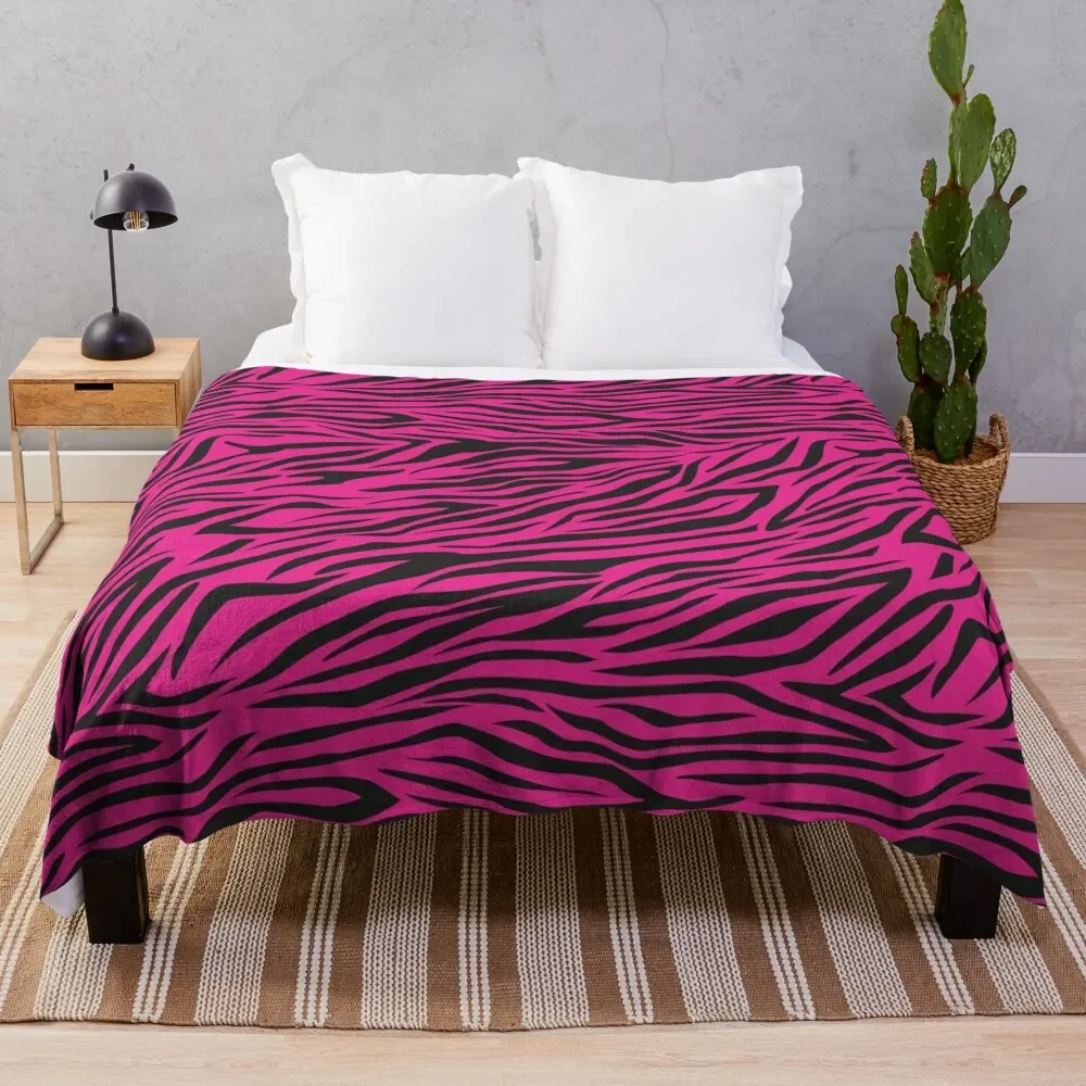 

Pink Zebra Print Throw Blanket Soft Warm Blanket Gift for Men Women Adults