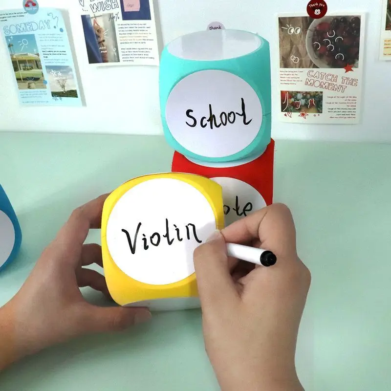 

4x4 дюйма сухой стираемый куб многофункциональные белые доски кубик игральных костей Обучающие кости стирать сухой стираемый блок