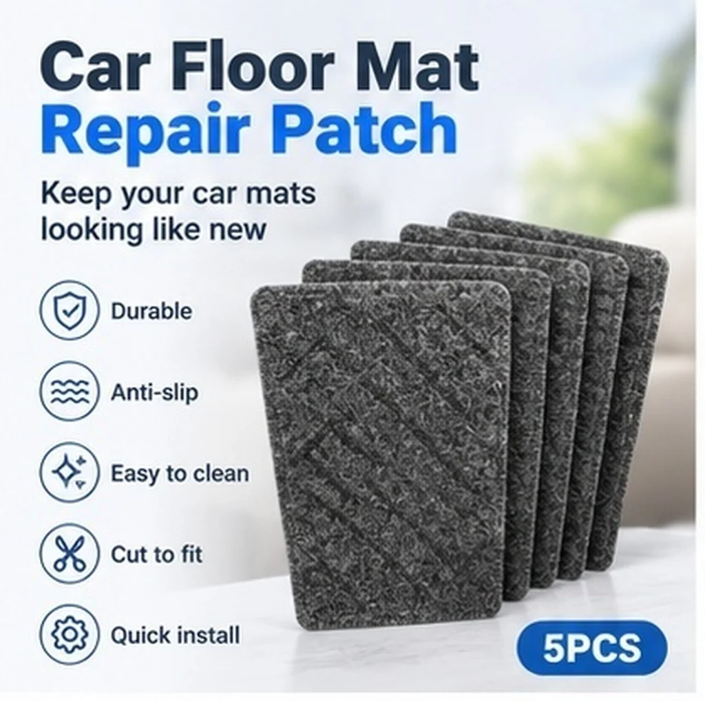 5Pcs Car Floor Mat Patch Kit Heavy Duty Non Slip Anti Kick Foot Pad for Electric Vehicles All Weather Floor Mat Repair and