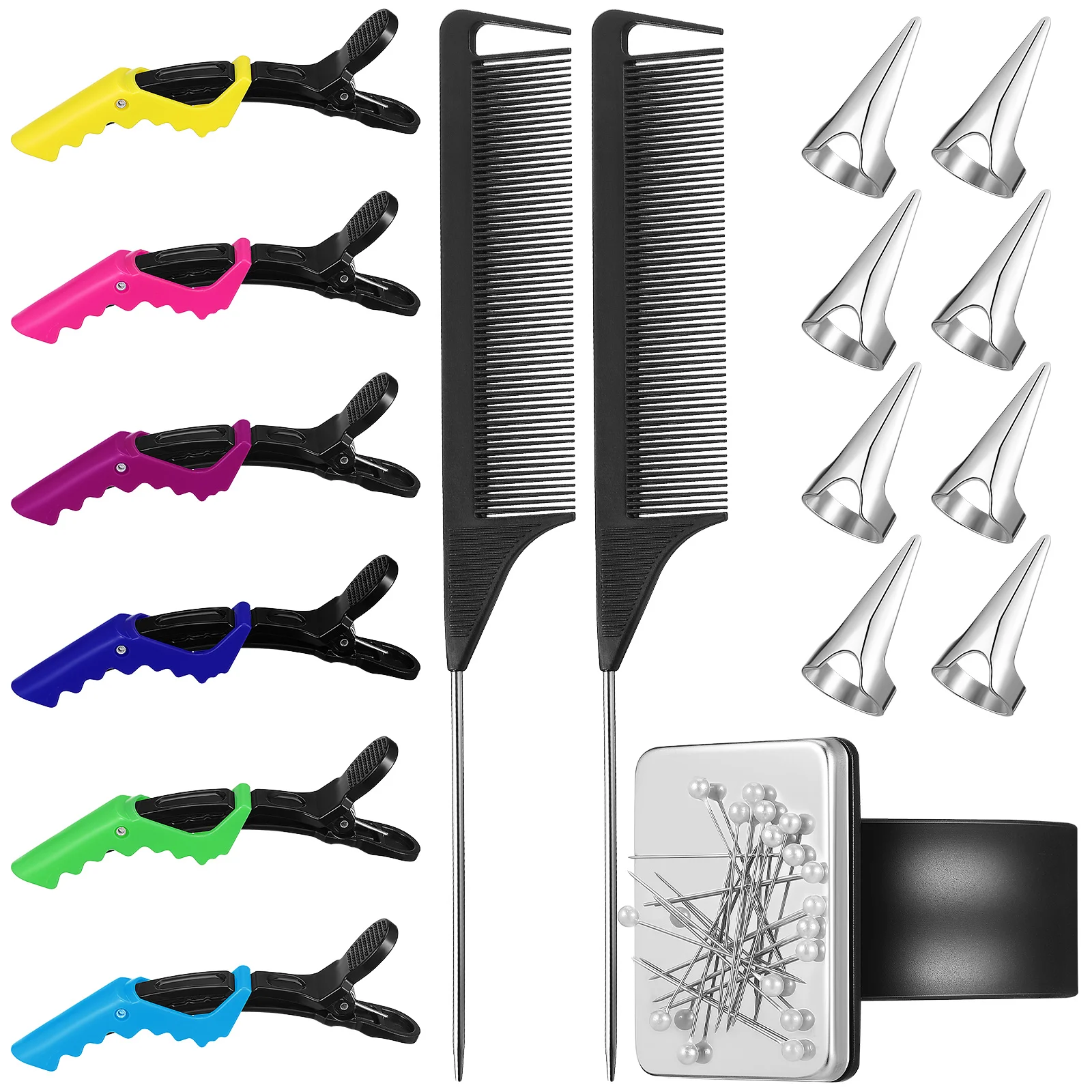 

1 set Hair Parting Rings Comb Hairdresser Clips Hair Clips For Makeup Stylist Tools Barber Accessories Salon Use Haircut