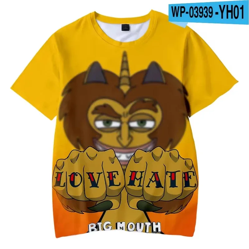 

Cartoon big mouth 3D printed men's T-shirts fashion casual Harajuku oversized short sleeve o-neck kids tee tops unisex clothing