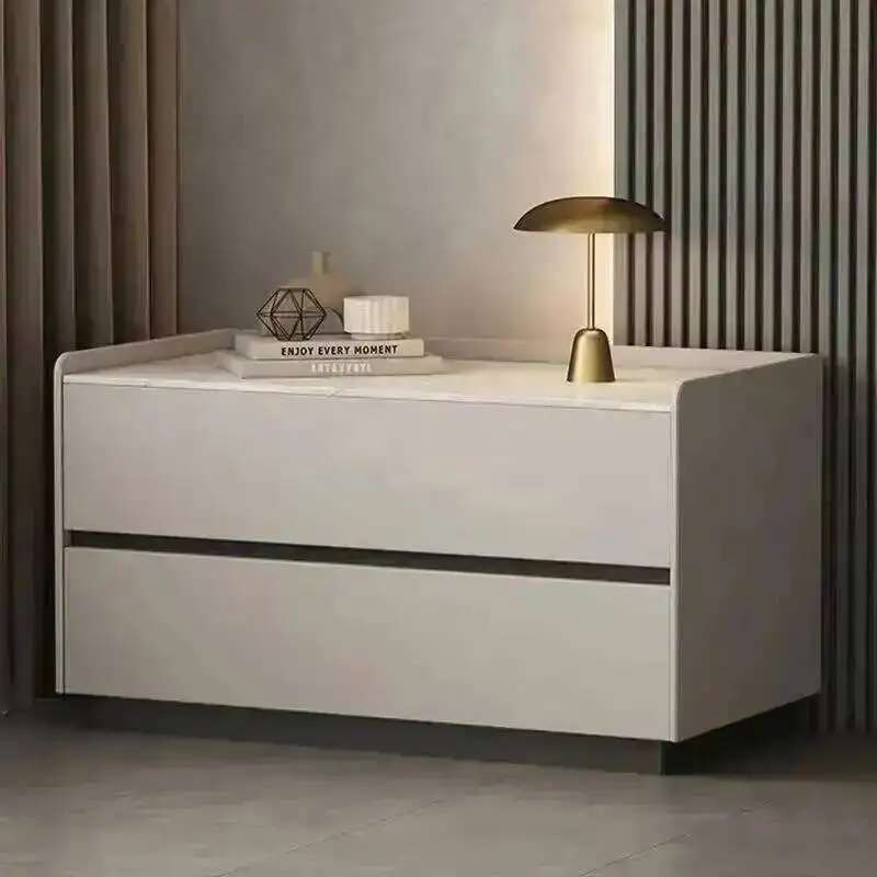 Classic Italiya Nightstands Gray Unique Cheap Design Modern Nightstands Minimalist Solid Wood Mesitas De Noche Home Furniture