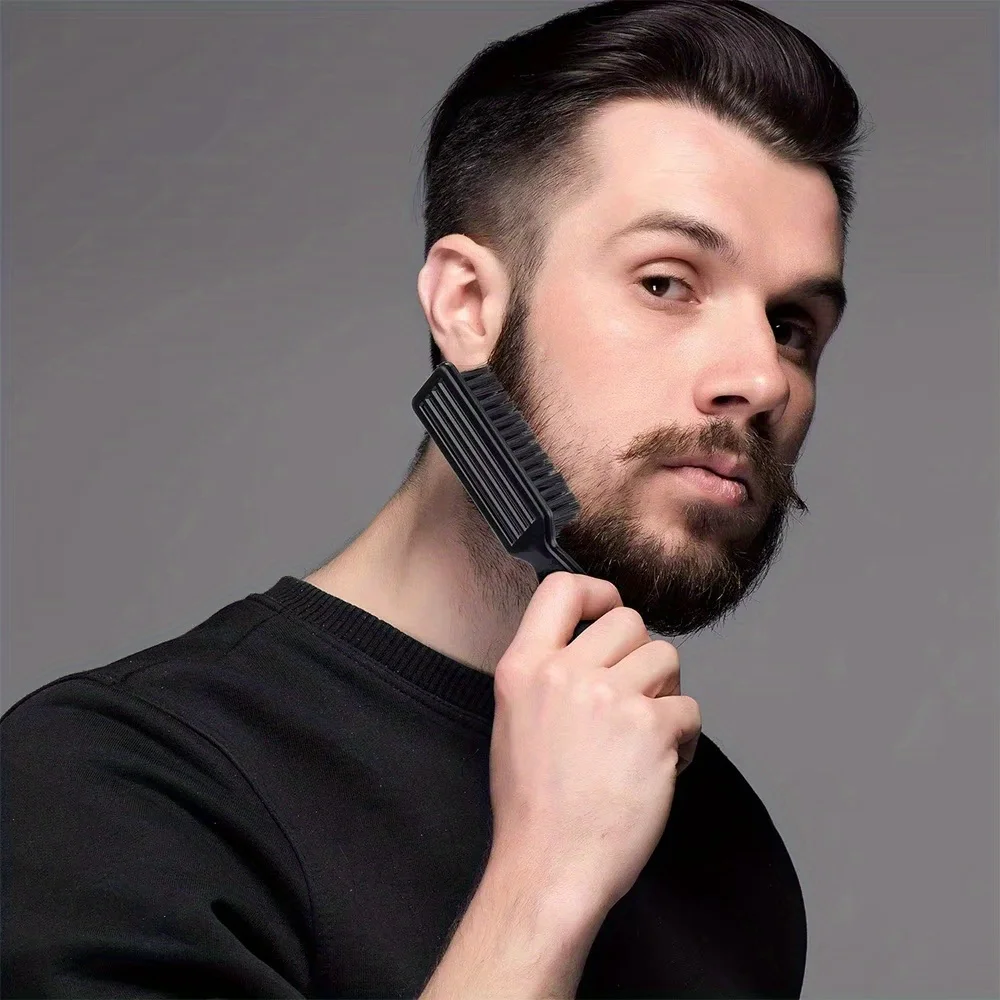 2pcs Retro Oil Head Brush, Broken Hair Cleaning Brush, Men's Beard Brush, Soft Hair Brush, Hair Cutting Carving Small Brush