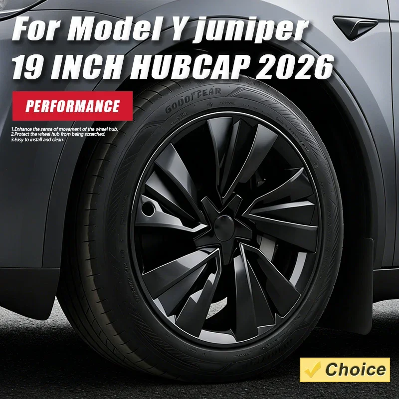 

4 шт., 19-дюймовая крышка ступицы для Tesla Model Y Juniper 2025 Performance, колеса с перекрестным потоком, полный обод, сменные автомобильные аксессуары 2026