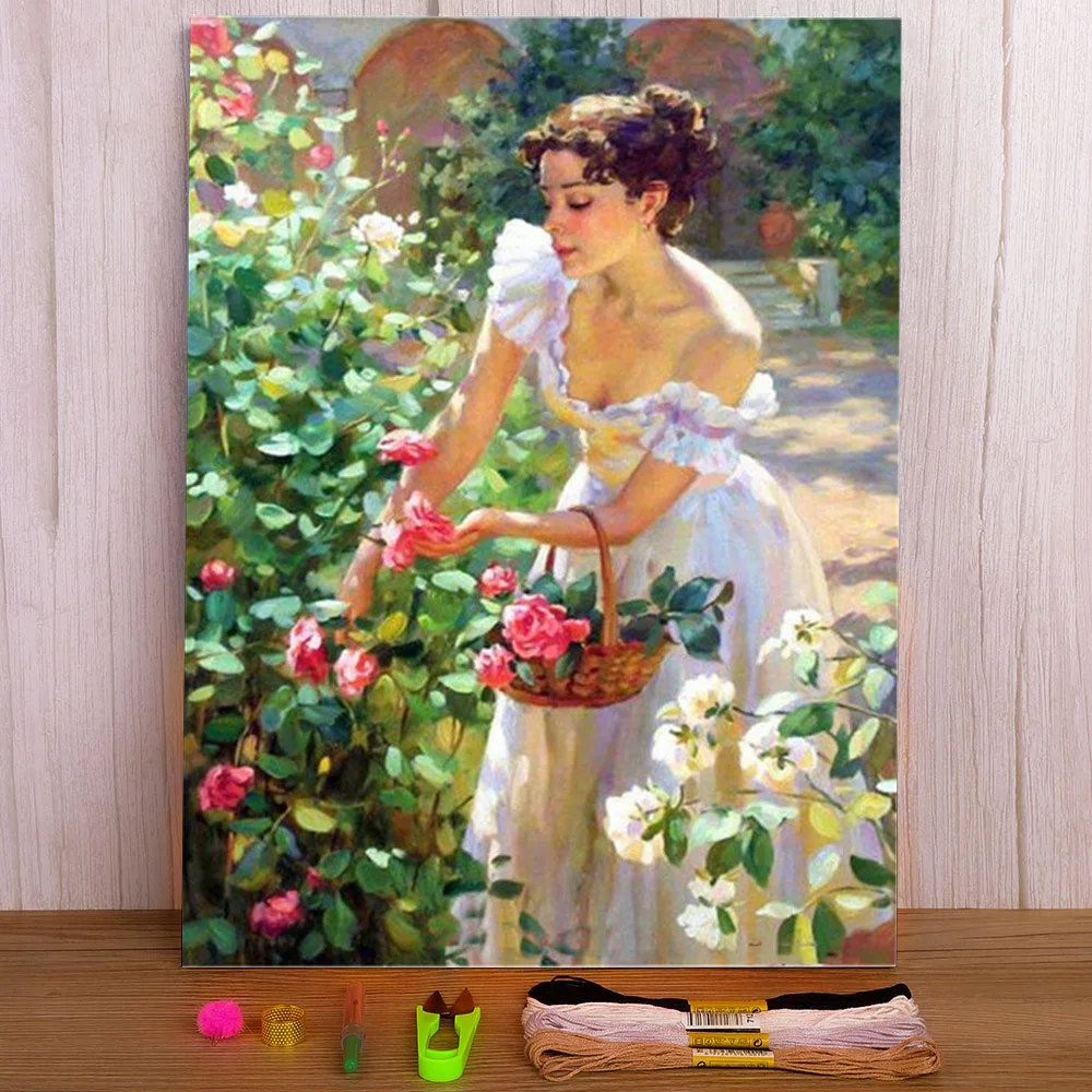 Angel Butterfly Printed Canvas 11CT Cross Stitch Full Kit DIY Embroidery DMC Threads Hobby Handiwork Handmade Different