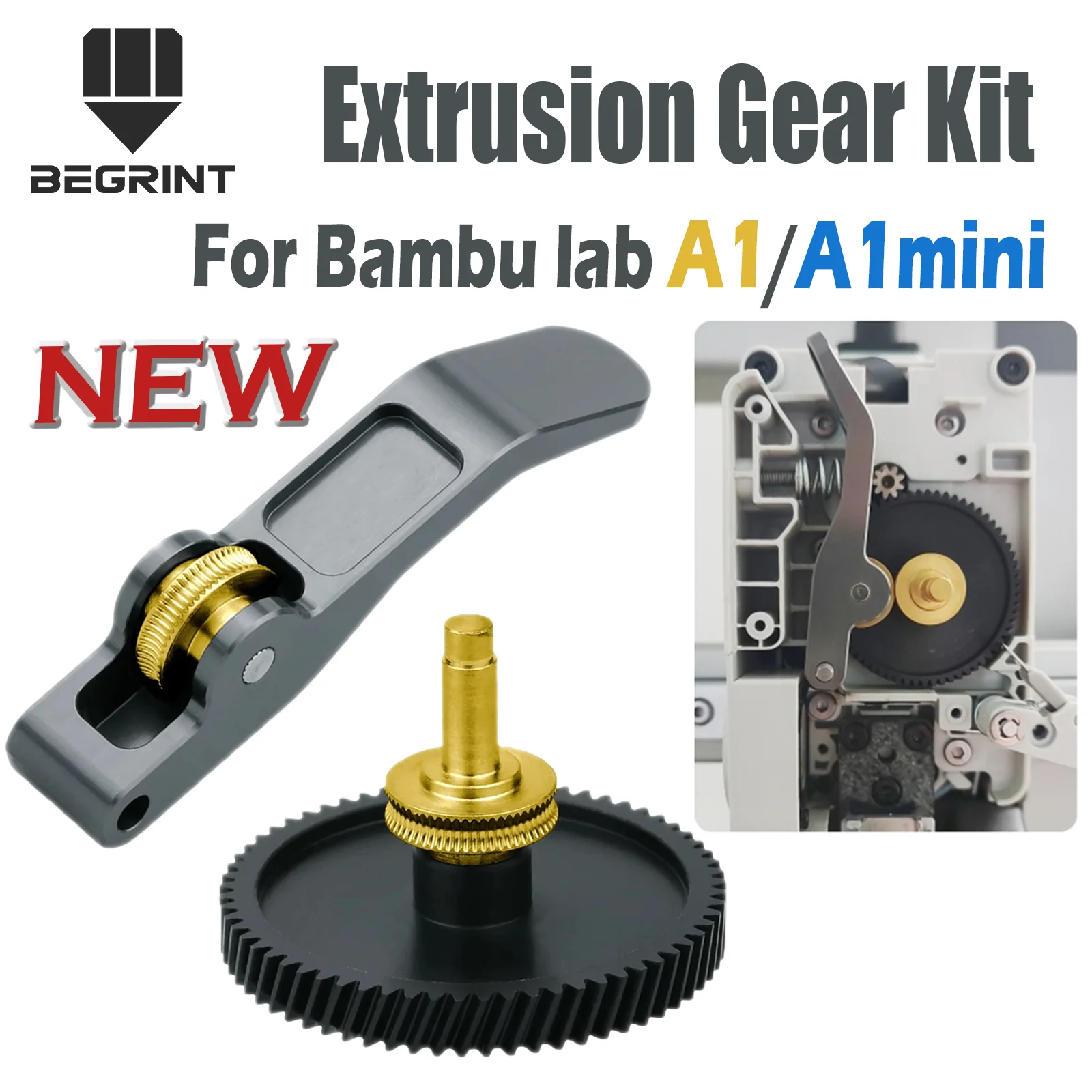 

Extruder Gear For Bambu lab A1 A1mini Extrusion Gear CNC POM Nanocoated Hardened Steel for BambuLab A1 Mini Extrusion Head Gear