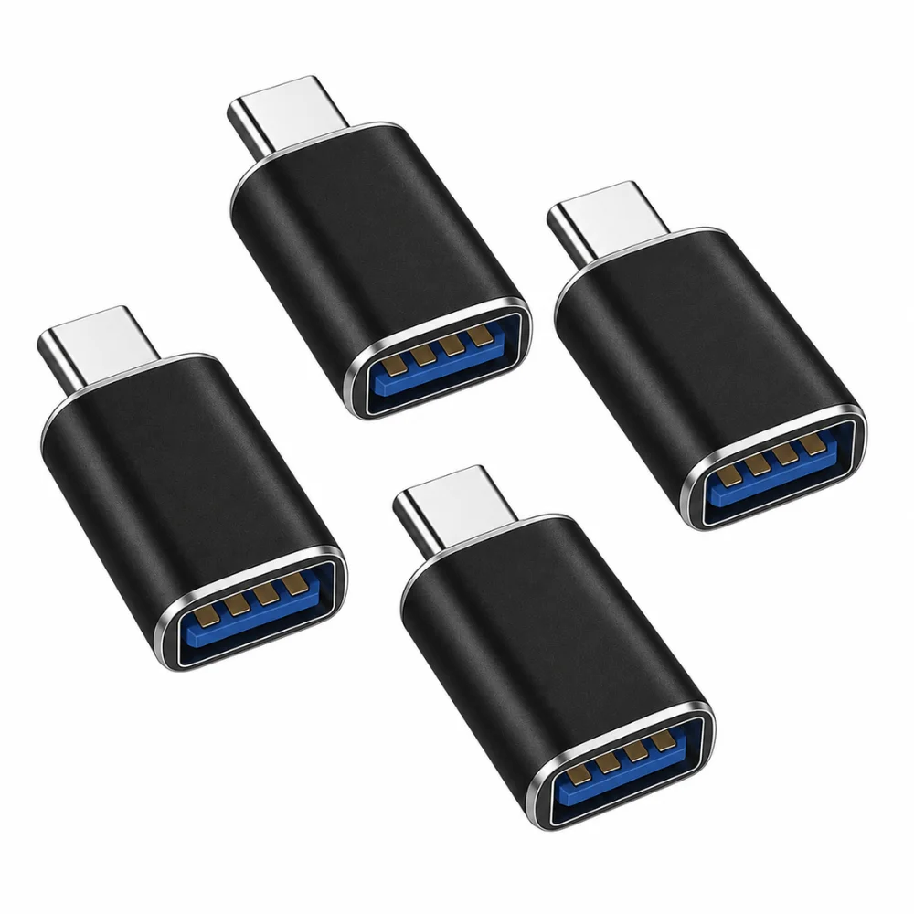4Pack USB C to USB Adapter, USB C Male to USB Female OTG Adapter for iPhone, MacBook, iPad, Samsung Galaxy, Notebook