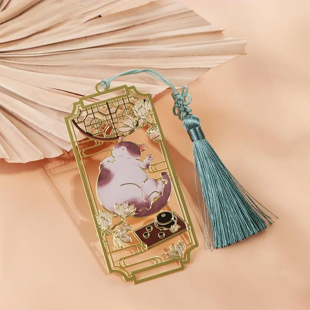 القط جوفاء القط المرجعية شرابات النمط الصيني المعادن القراءة المرجعية الأزياء الإبداعية النمط الصيني الإشارات المرجعية اللوازم المكتبية #6