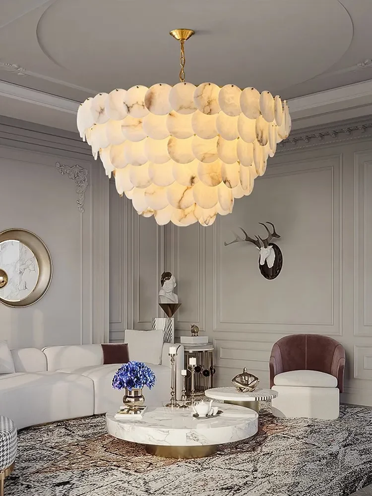 

Modern Luxury Led Natural Marble Chandeliers Lighting Lustres Suspension Luminaire Lampen For Living Dinning Room Kitchen Island