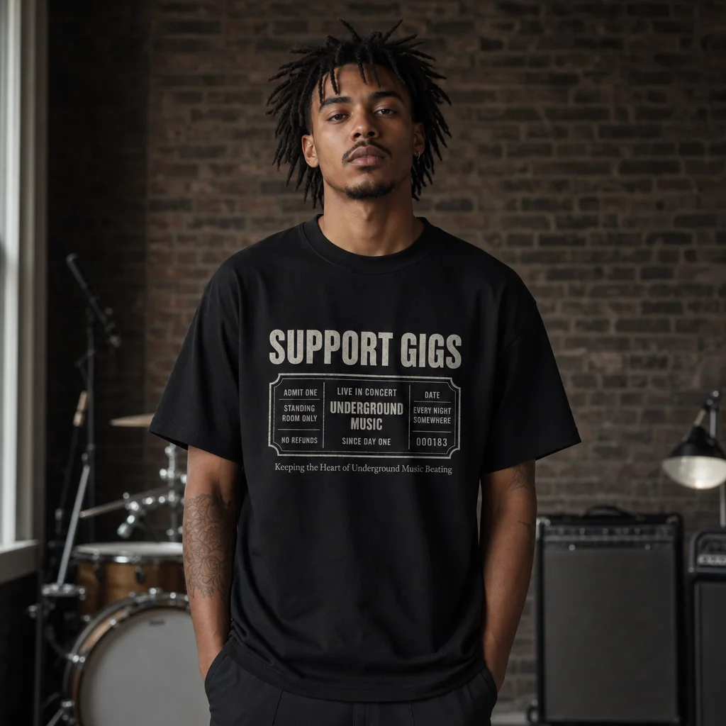 

Men Graphic T Shirt Short Sleeve 50% Cotton 50% Polyester Stretch Fabric Music Ticket Print Vintage Summer Casual for Daily
