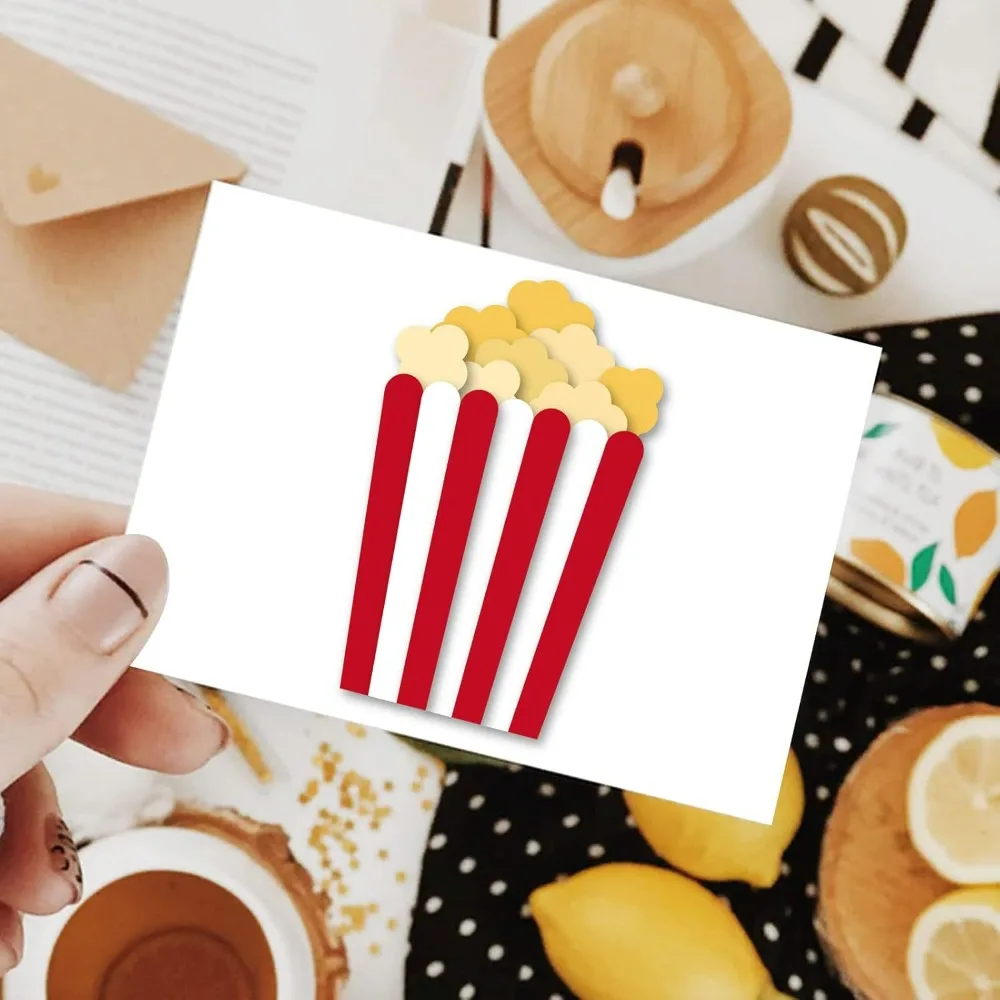 1Sheet Metal Movie Viewing Cut Dies Popcorn and Film Roll Embossing Template Cola and Die Cuts for Card Scrapbooking for Card