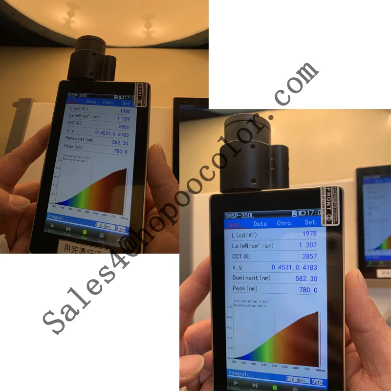 

OHSP350L mW/cm2/Sr Light Spectrometer for Cd/m2 Luminance Brightness Tester Meter Spectrum Colorimeter