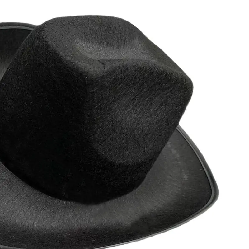 

39BB Lightweight Plush Trim Cowboy Hats Woman Felts Letter Printing Cowboy Hats Western Disco Party Hat Male Windproof Hat