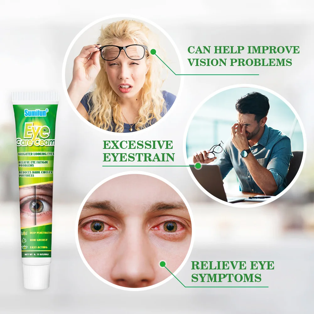 Sumifun 20g Chinese Herbal Medicine Eye Care Cream Brighter Looking Eyes Relieve Eye Fatigue Problems Eyes Red Blood Clear