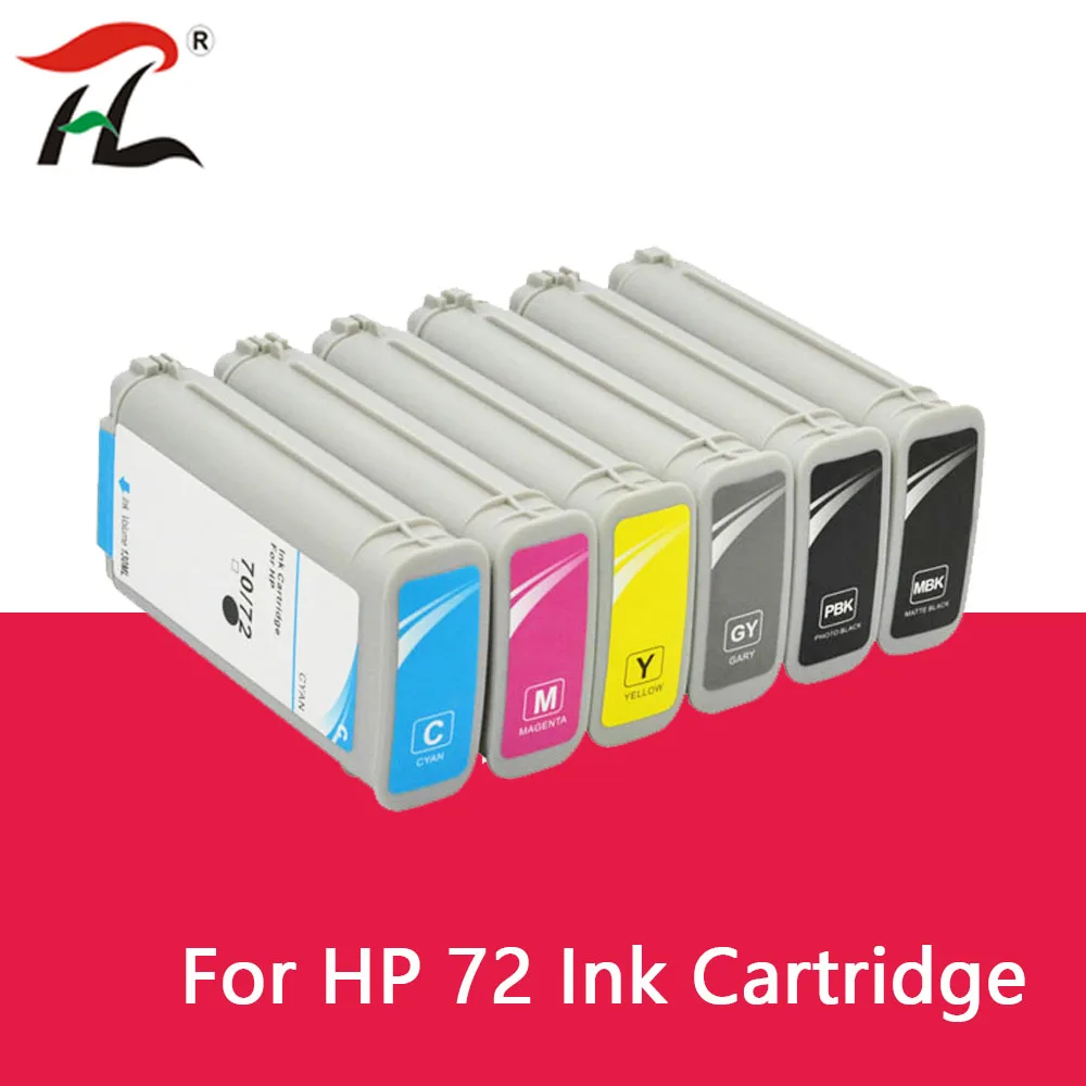 

1SET For HP 72 6 Color 130ml Compatible Ink Cartridges with Chip For HP72 Designjet T610 T770 T795 T1100 T1120 T1200 T1300 T2300